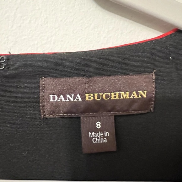 Dana Buchman Sheath‎ Red Dress Ruching Cap Sleeves Sweetheart Neckline Womens 8 - Picture 4 of 10